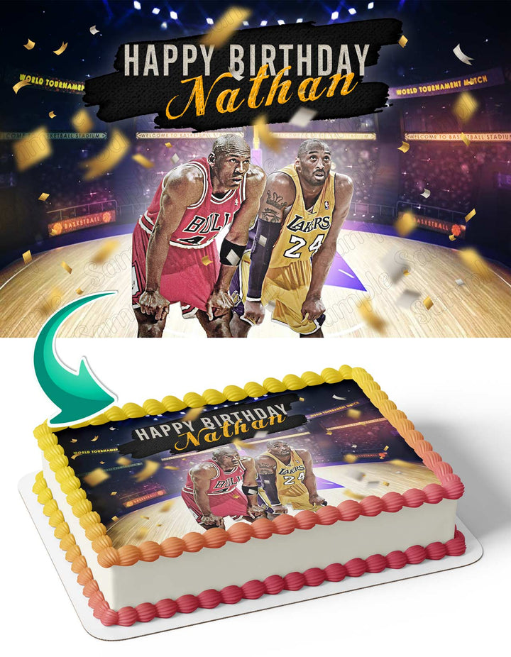 Basketball Edible Cake Topper Image 