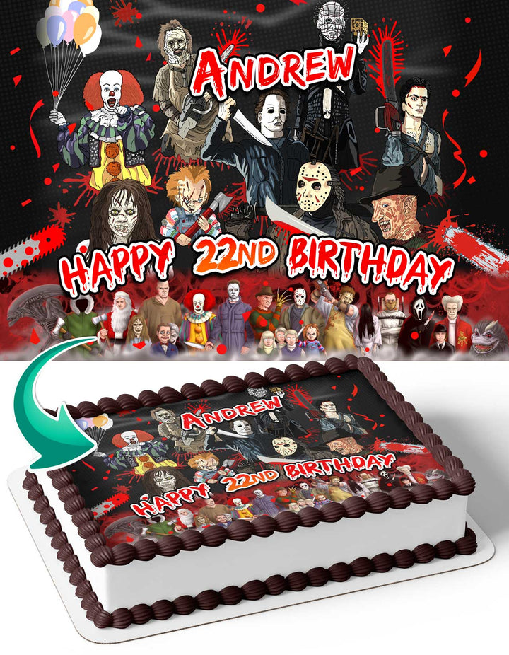 Michael Myers Leatherface Freddy Krueger Jason Voorhees Texas Chain Party Edible Cake Toppers
