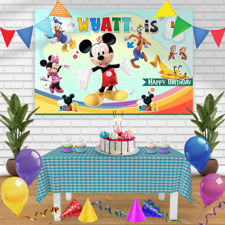 Mickey club house Birthday Banner Personalized Party Backdrop Decoration