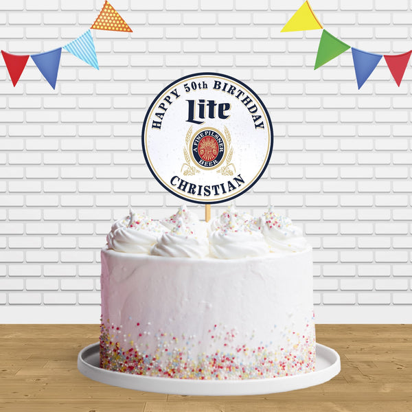 Miller Lite Cake Topper Centerpiece Birthday Party Decorations