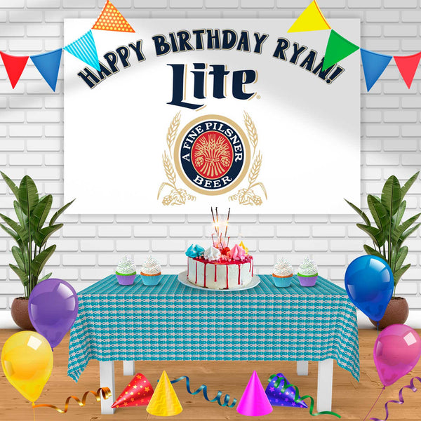 Miller Lite Ml Birthday Banner Personalized Party Backdrop Decoration