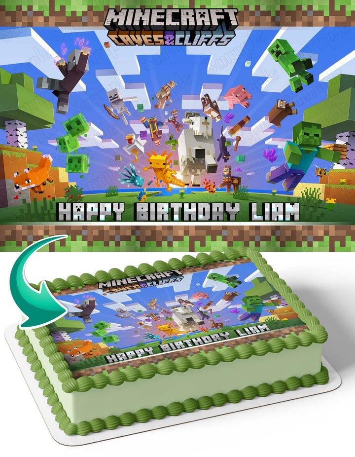 Minecraft Cave and Cliffs Edible Cake Toppers