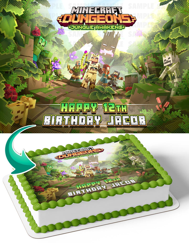 Minecraft Dungeons Jungle Awakens Edible Cake Toppers