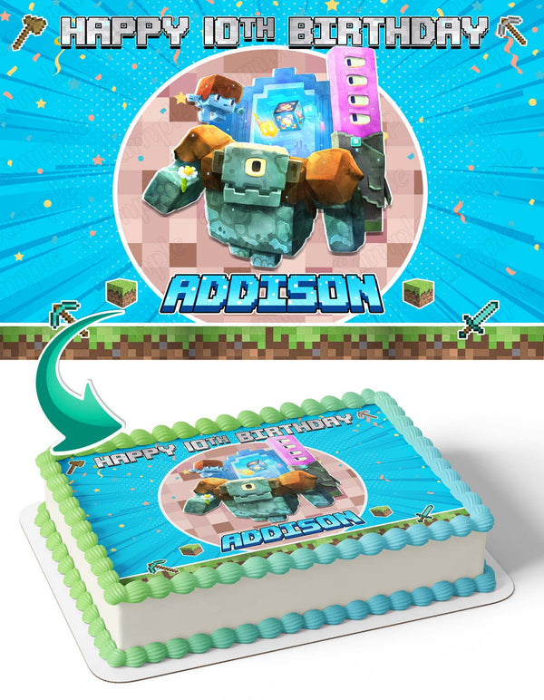 Minecraft Legends MK Edible Cake Toppers