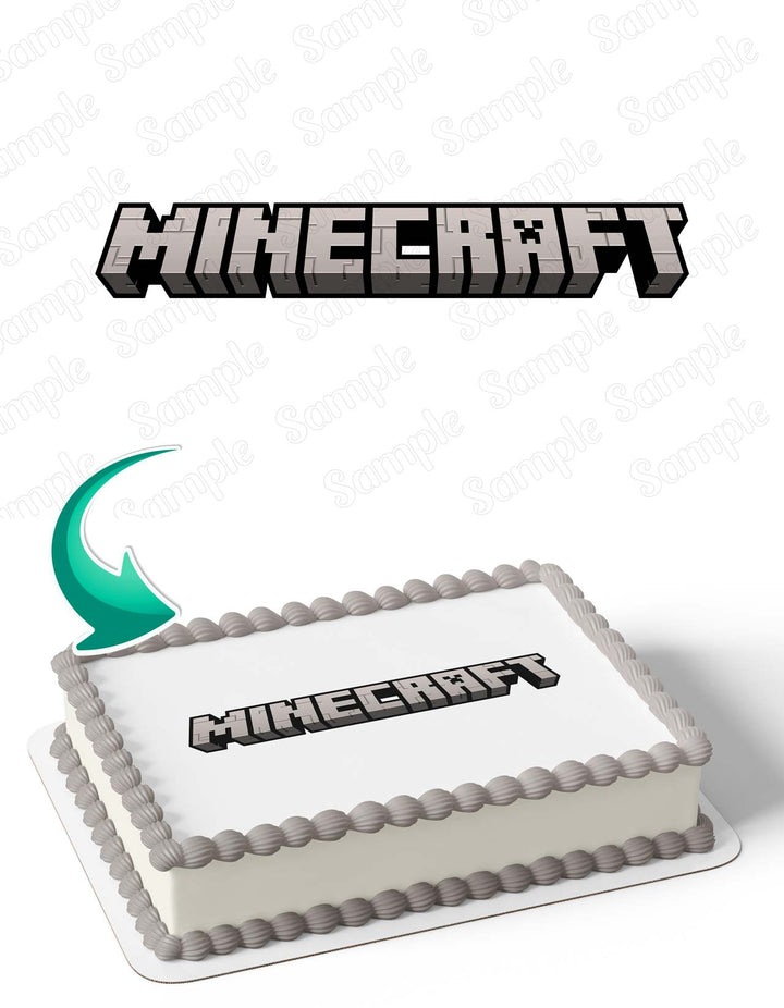 Minecraft Logo Edible Cake Toppers