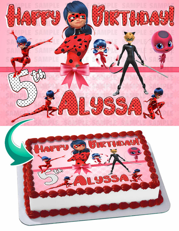 Miraculous Tales of Ladybug Edible Cake Toppers