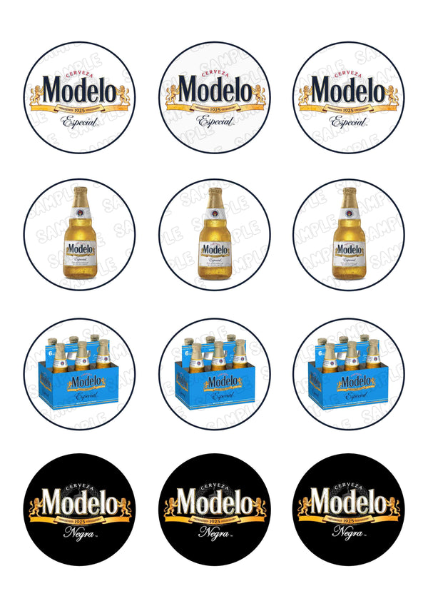 Modelo Beer Edible Cupcake Toppers