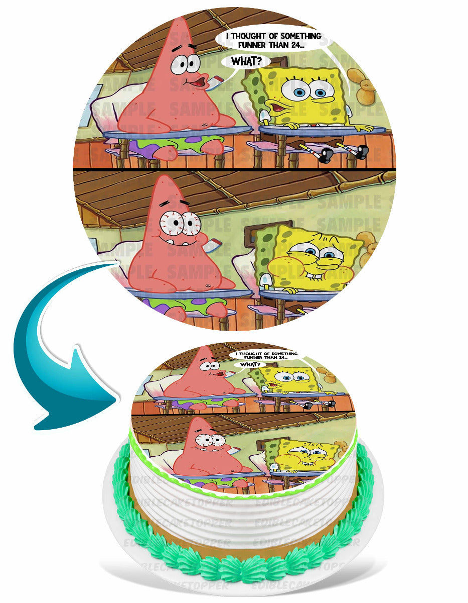 Spongebob Meme I Thought Of Something Funnier Edible Cake Toppers Round