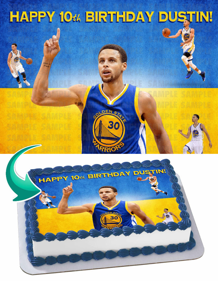 Stephen Curry Golden State Warriors NBA Edible Cake Toppers