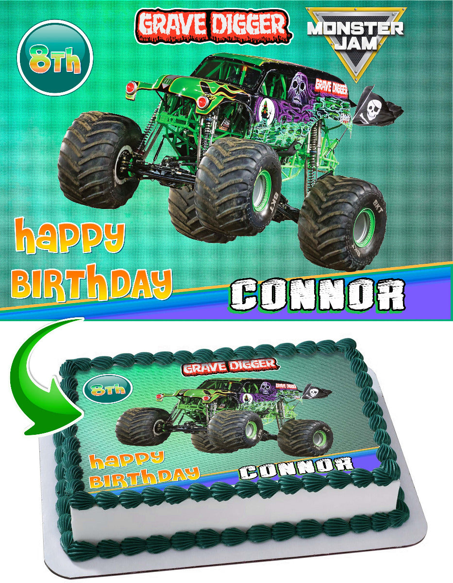 Grave Digger Edible Cake Toppers – Ediblecakeimage