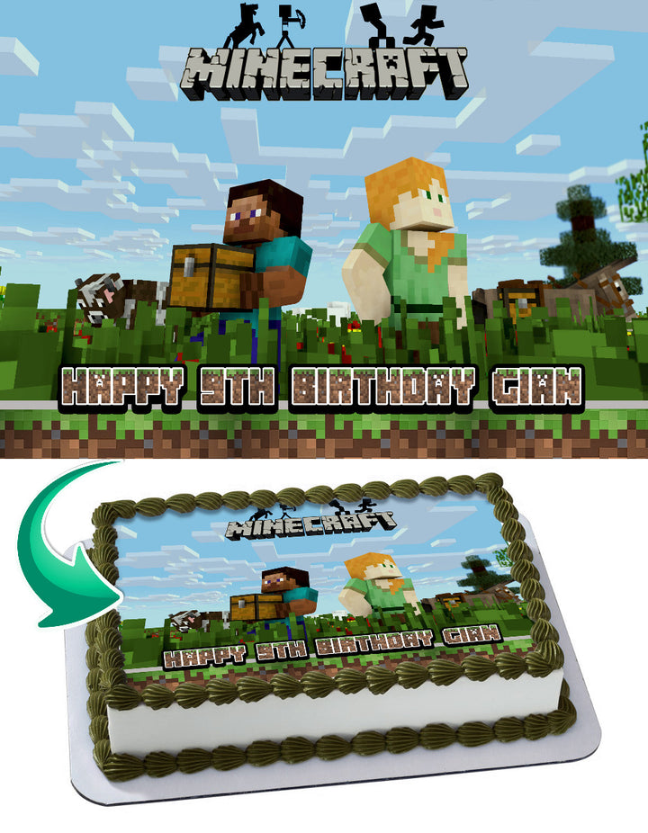Minecraft 2 Edible Cake Toppers