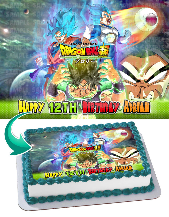 Dragon Ball SuperBroly Goku Vegeta Edible Cake Toppers