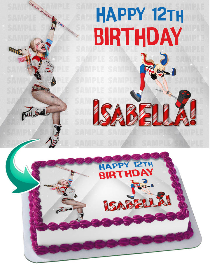 Harley Quinn Edible Cake Toppers