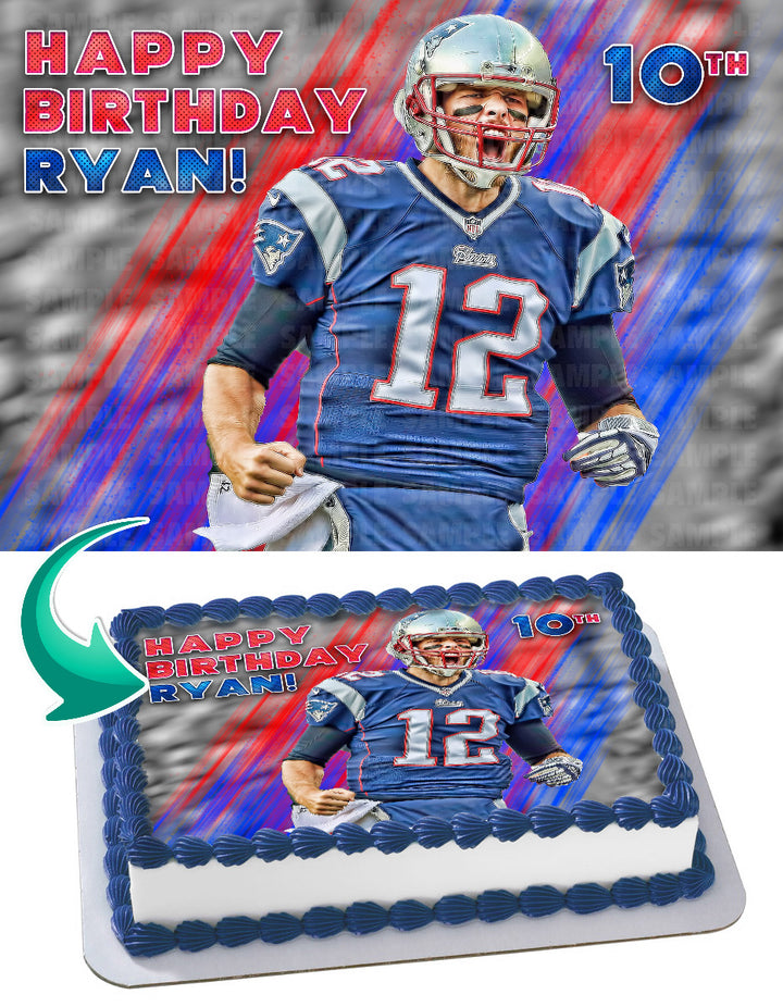 Tom Brady New England Patriots Edible Cake Toppers