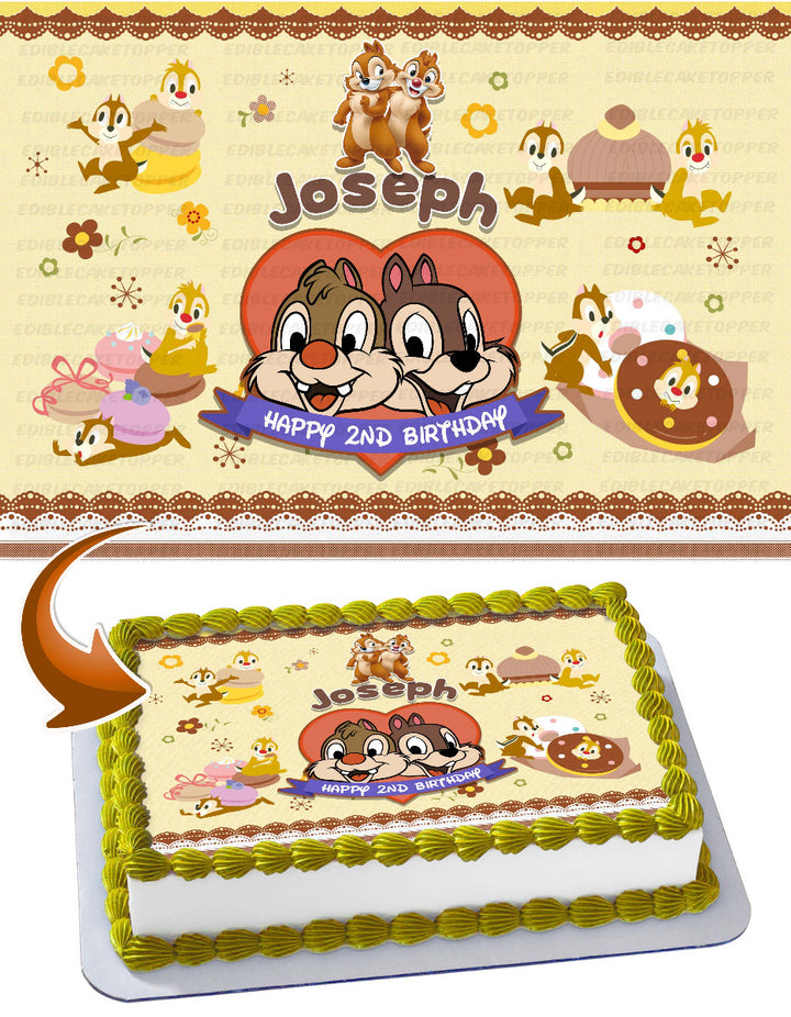 Chip and Dale Nutty Tales Edible Cake Toppers