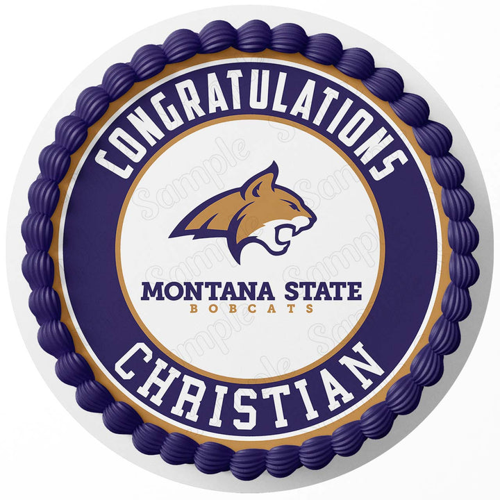 Montana State Bobcats Edible Cake Toppers Round
