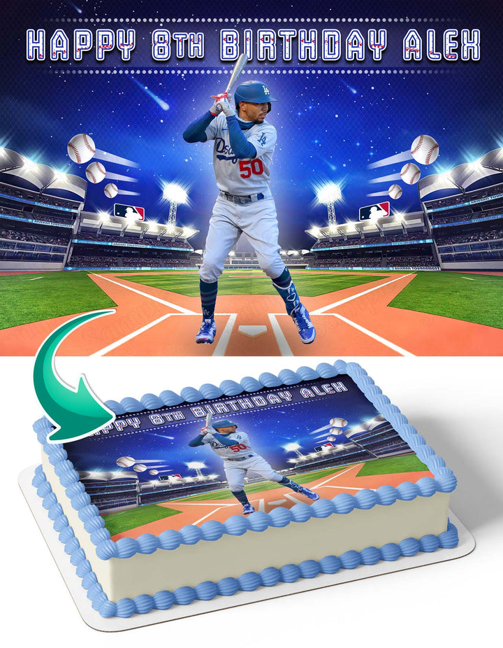 Mookie Betts Dodgers Edible Cake Toppers