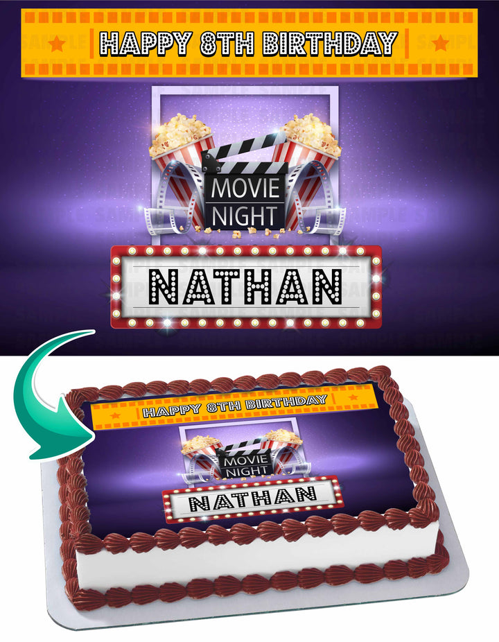 Movie Night Edible Cake Toppers
