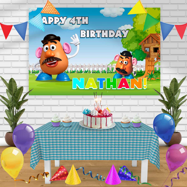 mr potato Birthday Banner Personalized Party Backdrop Decoration