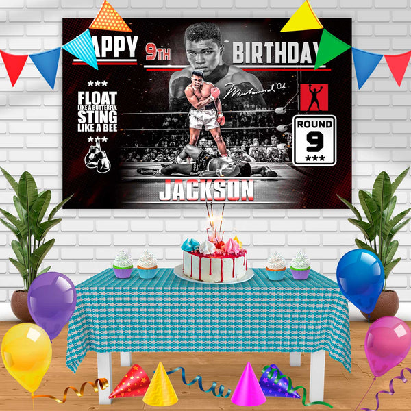 Muhammad Ali Birthday Banner Personalized Party Backdrop Decoration