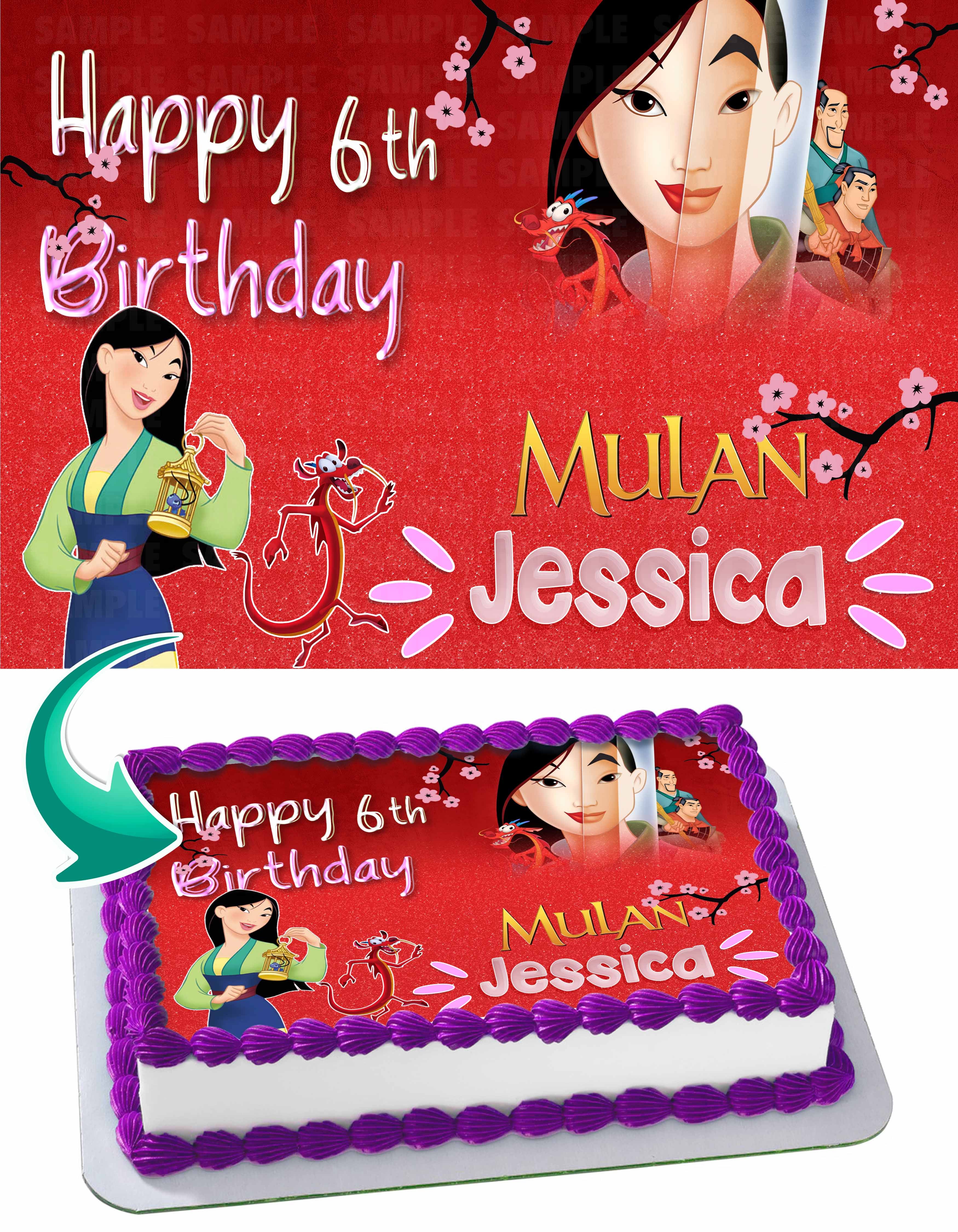 Mulan Edible Cake Toppers Ediblecakeimage 2573