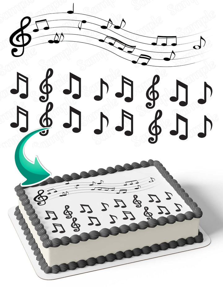 Musical Notes Symbols Edible Cake Toppers