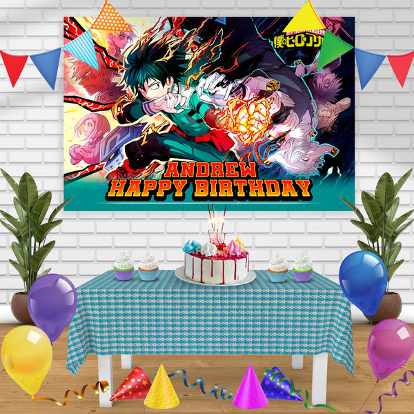 My Hero Academia 4B Birthday Banner Personalized Party Backdrop Decoration