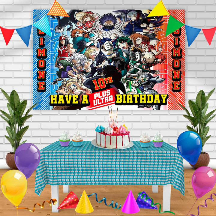 My Hero Academia Season 5 Birthday Banner Personalized Party Backdrop Decoration