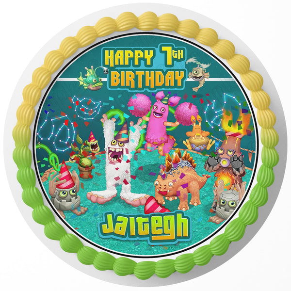 My Singing Monsters Dawn of Fire Rd Edible Cake Toppers Round