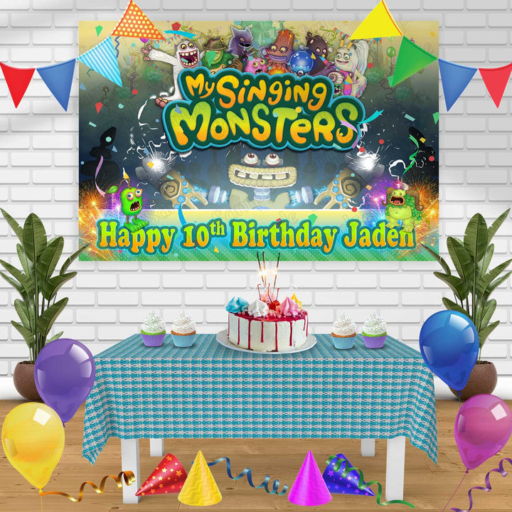 My Singing Monsters MSM Birthday Banner Personalized Party Backdrop Decoration