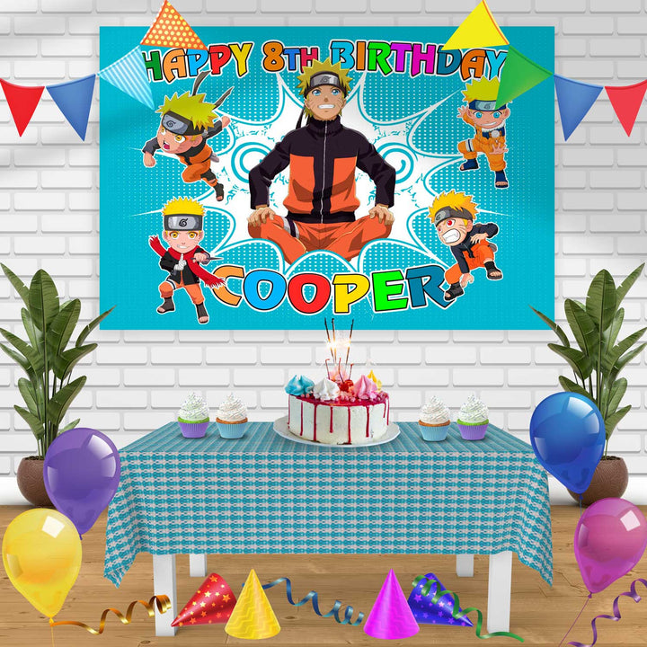 Naruto 4 Birthday Banner Personalized Party Backdrop Decoration