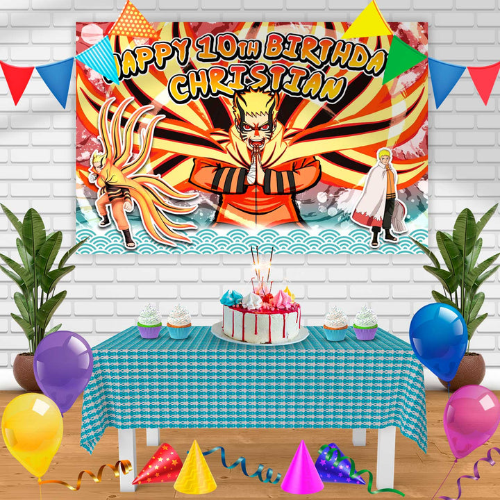 Naruto Baryon Mode Birthday Banner Personalized Party Backdrop Decoration