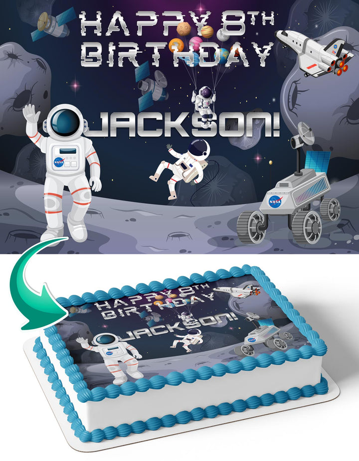 Nasa Astronaut Galaxy Edible Cake Toppers