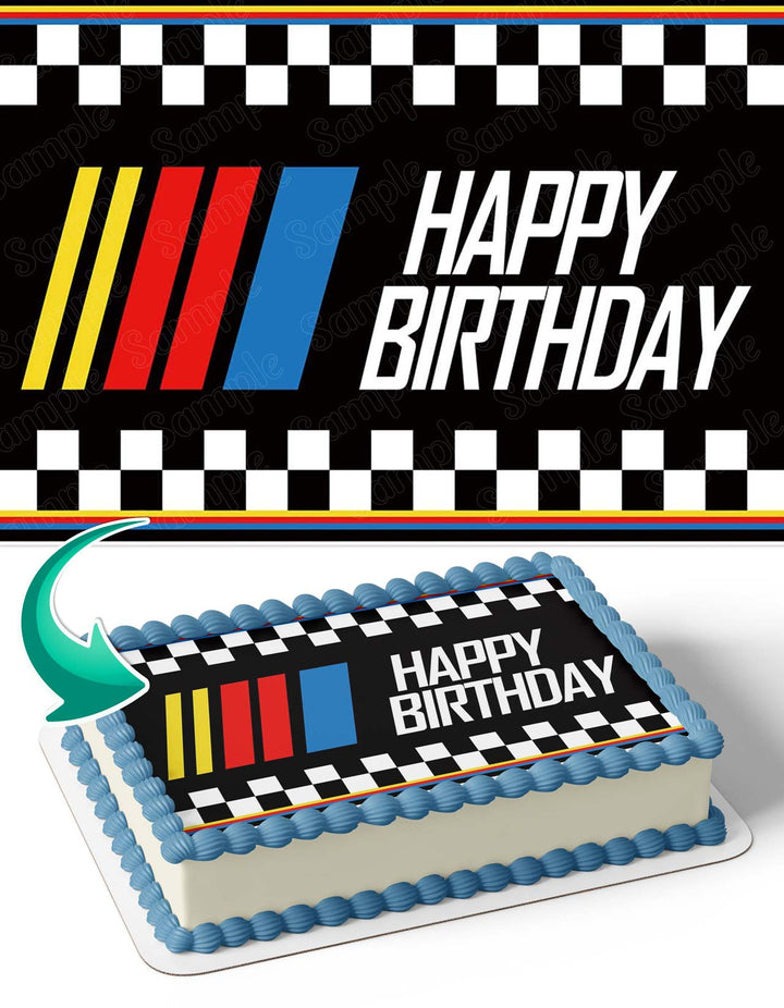 Nascar Speed Cars Edible Cake Toppers