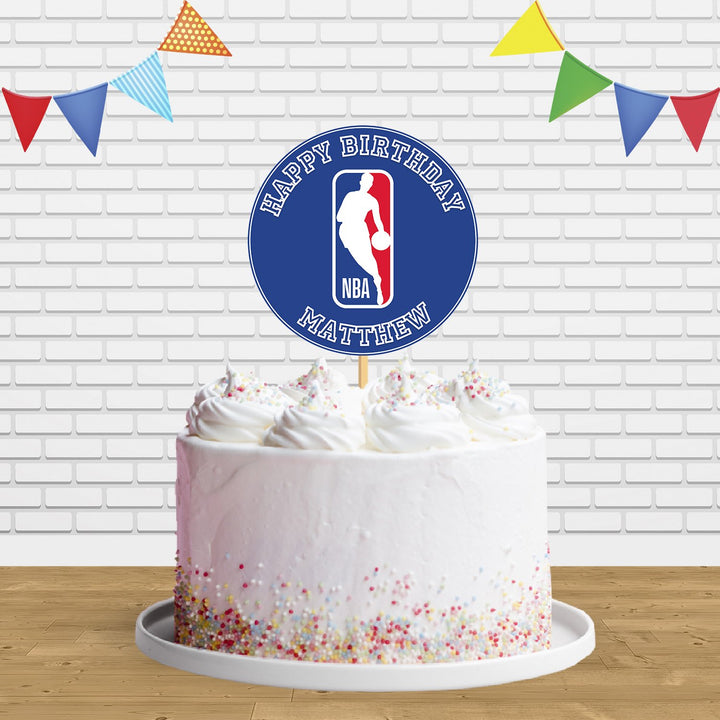 NBA Logo Basketball Cake Topper Centerpiece Birthday Party Decorations