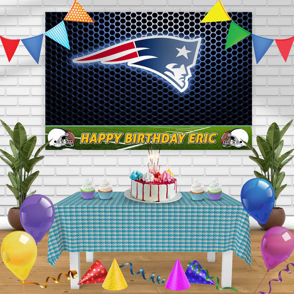 New England Patriots Birthday Banner Personalized Party Backdrop Decoration