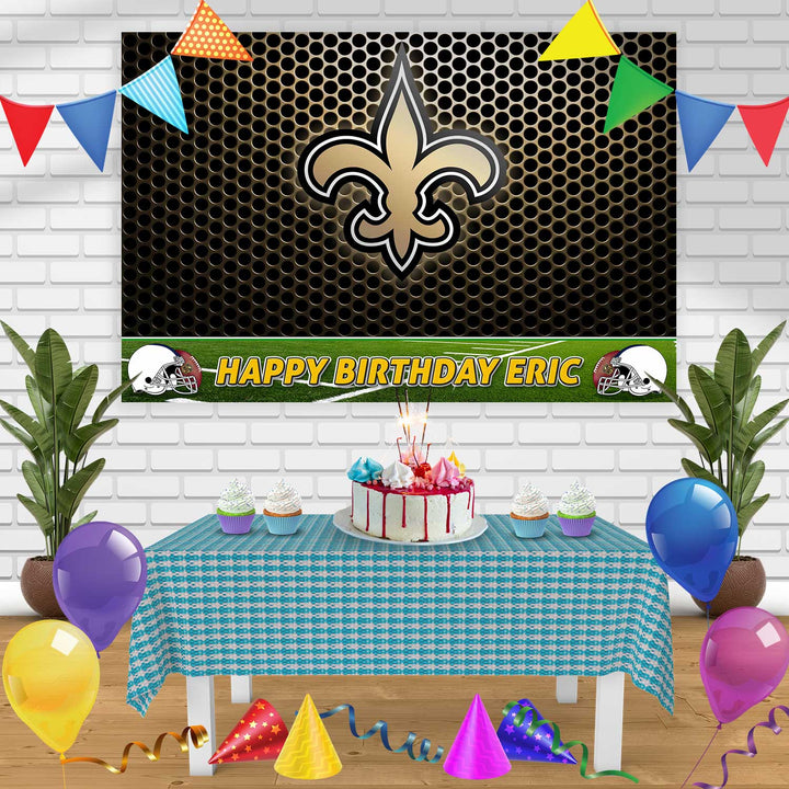 New Orleans Saints Birthday Banner Personalized Party Backdrop Decoration