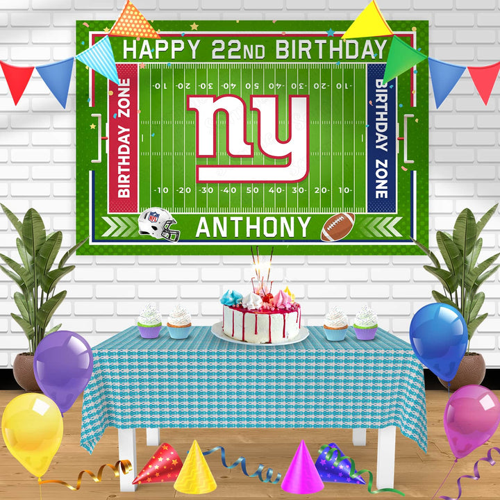 New York Giants Birthday Banner Personalized Party Backdrop Decoration