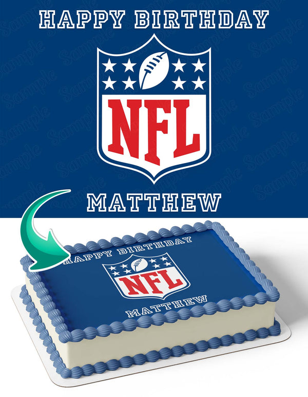 NFL Logo FootBall Edible Cake Toppers