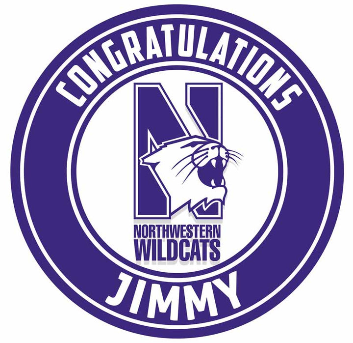 Northwestern Wildcats Edible Cake Toppers Round