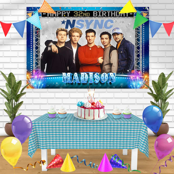 NSYNC Band Bn Birthday Banner Personalized Party Backdrop Decoration