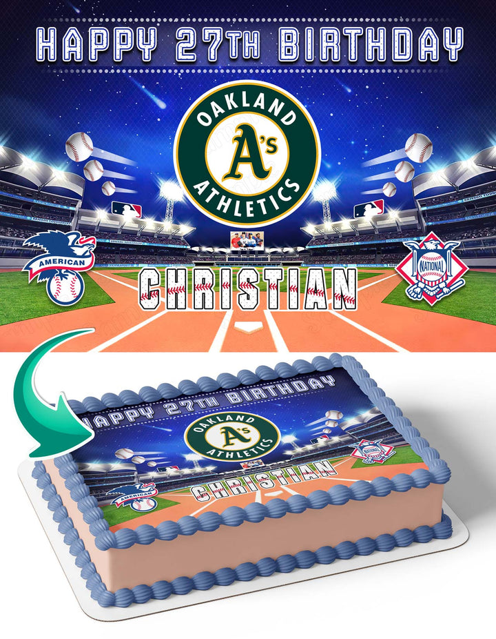 Oakland Athletics Baseball Edible Cake Toppers