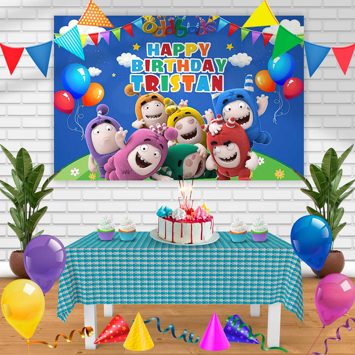 Oddbods Birthday Banner Personalized Party Backdrop Decoration