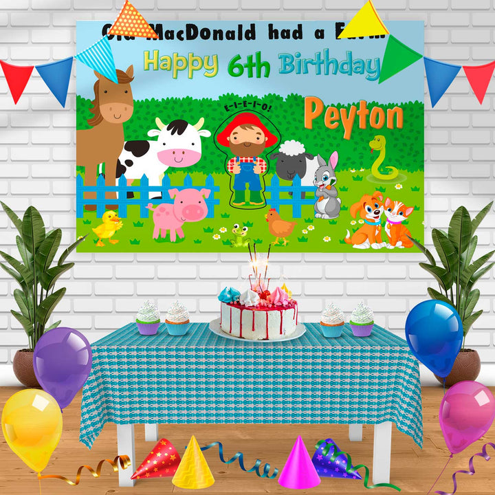 old mac Birthday Banner Personalized Party Backdrop Decoration