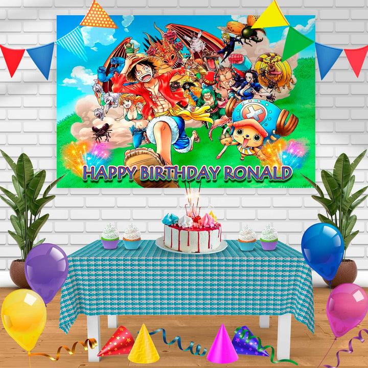 One Piece Birthday Banner Personalized Party Backdrop Decoration