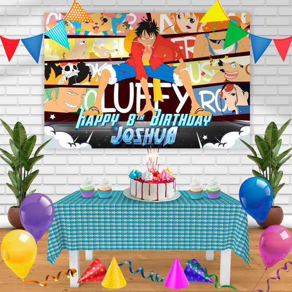 One Piece 3 Birthday Banner Personalized Party Backdrop Decoration