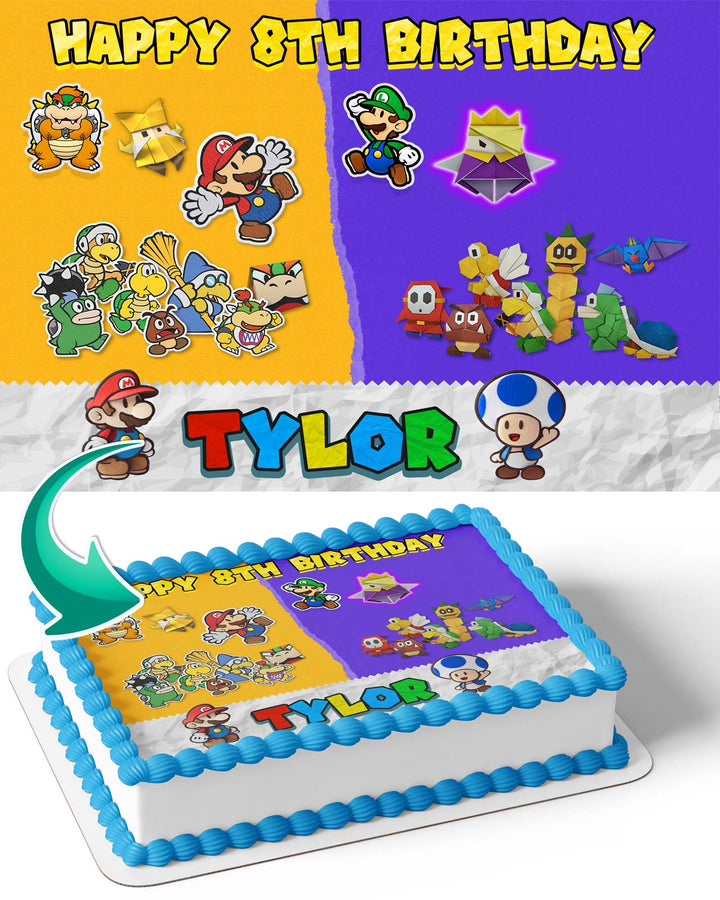 Paper Mario The Origami King Edible Cake Toppers