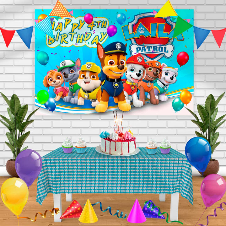 paw patrol 7 Birthday Banner Personalized Party Backdrop Decoration