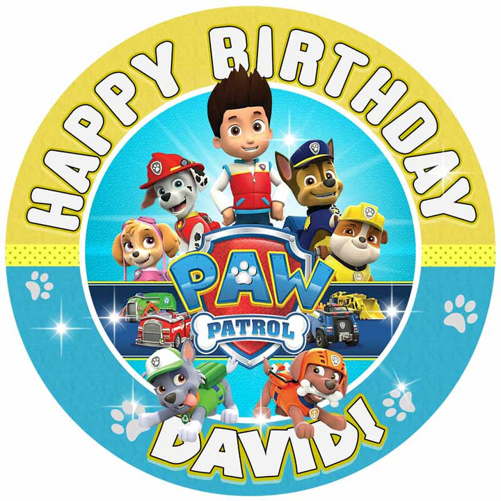 Paw Patrol Edible Cake Toppers Round