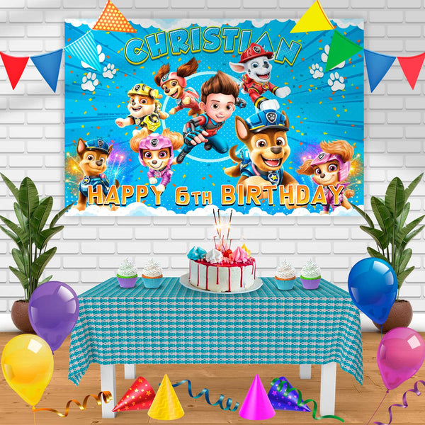 Paw Patrol E Birthday Banner Personalized Party Backdrop Decoration